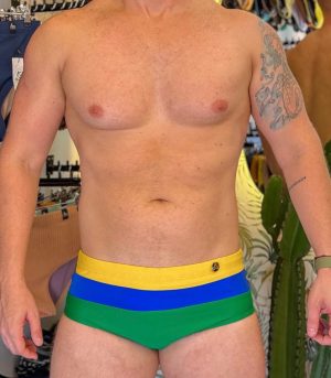 SUNGA TRICOLOR CLÁSSICA AMARELO/AZUL/VERDE